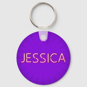 Llavero Nombre de Jessica en luces brillantes de neón