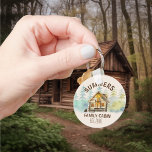 Llavero Nombre de la cabina familiar Bosque acuarela<br><div class="desc">Este diseño fue creado a través del arte digital y puede ser personalizado en el área que proporciona cambiando la foto y/o el texto. O puede personalizarse eligiendo la opción de hacer clic en el personalizar y borrar o cambiar el color del fondo, agregar texto, cambiar el color o estilo...</div>