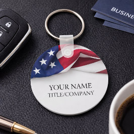 Llavero Nombre de la empresa Bandera Americana Negocio 