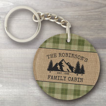 Nombre de la familia Árboles de cabaña Sage Plaid