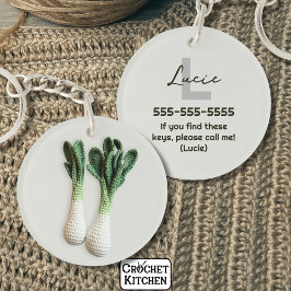 Llavero Nombre de las hojas de crochet Minimalistas del ja