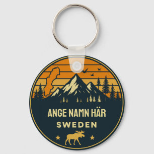 Llavero Nombre de lugar personalizado alrededor de Suecia 