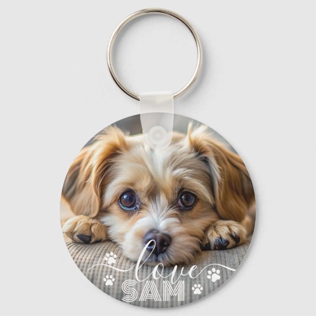 Llavero Nombre de mantenimiento del amante de la foto del  (Anverso)