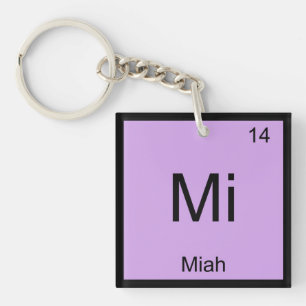 Llavero Nombre de Miah Elemento Químico Tabla Periódica