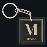 Llavero Nombre de monograma - Regalos personalizados de ca<br><div class="desc">Crear una cadena de claves de nombres de monograma. Perfecto Regalos Personalizados de Keychain para cumpleaños,  vacaciones o cadena de apartamentos.</div>