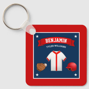 Llavero Nombre de niño bebé jugador de béisbol lindo