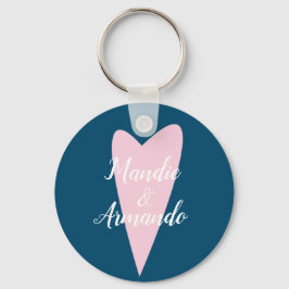 Llavero Nombre de parejas de corazón rosa lindo