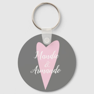 Llavero Nombre de parejas de corazón rosa lindo