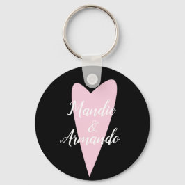 Llavero Nombre de parejas de corazón rosa lindo