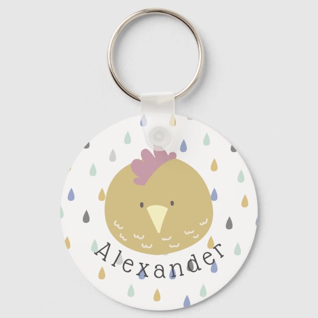 Llavero Nombre de personalizable Chick Cute (Anverso)