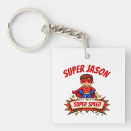 Llavero Nombre de superhéroe personalizado para niños y su