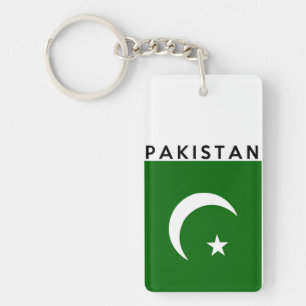 Llavero nombre de texto de la bandera de pakistán