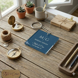 Llavero Nombre de texto personalizado elegante y marca en 