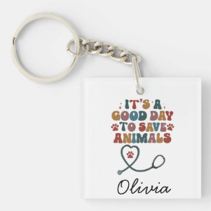 Llavero nombre de veterinario personalizado, animal person