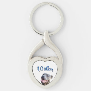 Llavero Nombre de Walker con Staffy Bull Terrier, 