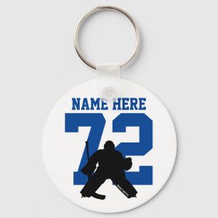 Llavero Nombre del arquero de hockey personalizado número