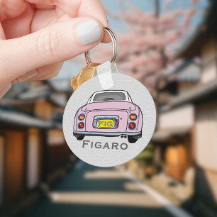 Llavero Nombre del controlador del coche del figarro rosad