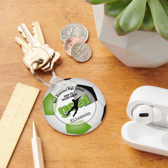 Llavero nombre del equipo de chicas de goles de fútbol neg (Escritorio )