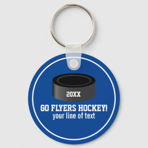 Llavero Nombre del equipo del Personalizado de Hockey Puck