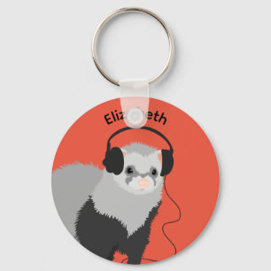 Llavero Nombre del Ferret del amante de la música