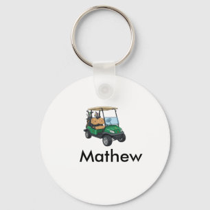 Llavero nombre del hombre del coche de golf verde regalos