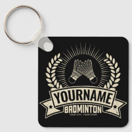 Llavero Nombre del jugador de Badminton personalizado Racq
