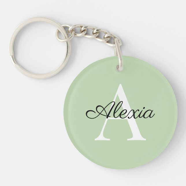 Llavero Nombre del Monograma Clave de acrílico de la dama  (Frente)