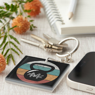 Llavero Nombre del monograma del personalizado del timbre