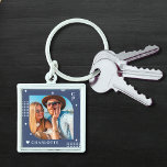 Llavero Nombre del monograma Foto de moda Simple Moderna<br><div class="desc">Nombre del Monograma Foto Trendy Simple Modern Keychain presenta una de tus fotos favoritas con tu nombre personalizado y monograma en elegante escritura blanca sobre un fondo azul. Personalice editando el texto en los cuadros de texto proporcionados. Perfecto para cumpleaños, Navidades, Día de la Madre, Día del Padre, hermana, primos,...</div>