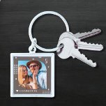 Llavero Nombre del monograma Foto de moda Simple Moderna<br><div class="desc">Nombre del Monograma Foto Trendy Simple Modern Keychain presenta una de tus fotos favoritas con tu nombre personalizado y monograma en elegante escritura blanca sobre fondo marrón. Personalice editando el texto en los cuadros de texto proporcionados. Perfecto para cumpleaños, Navidades, Día de la Madre, Día del Padre, hermana, primos, mejores...</div>