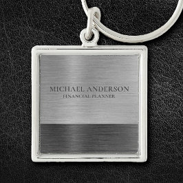 Llavero Nombre del monograma metálico Metalizado cepillado