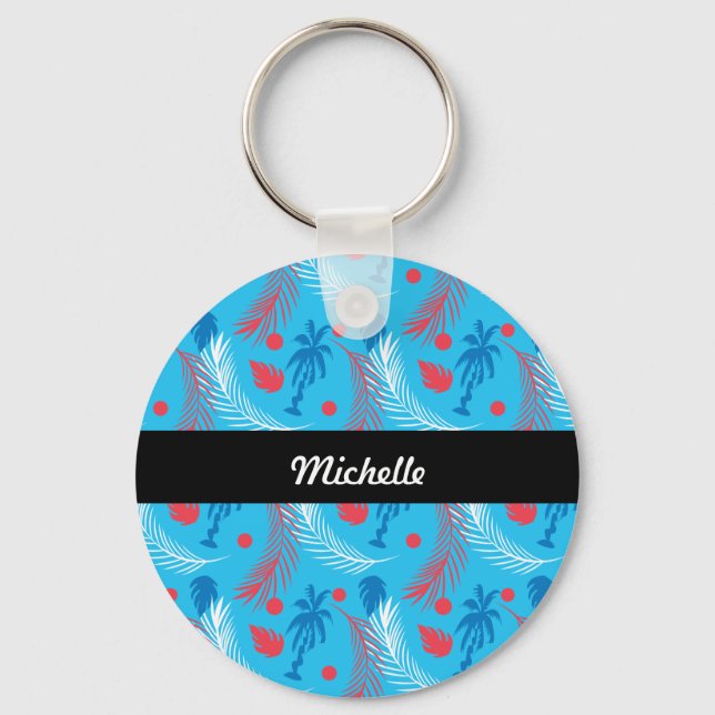 Llavero Nombre del patrón de isla tropical puertorriqueña (Anverso)