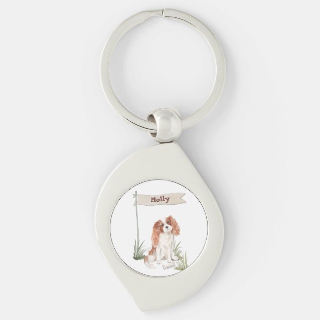 Llavero Nombre del personalizable Cavalier King Charles Sp (Anverso)