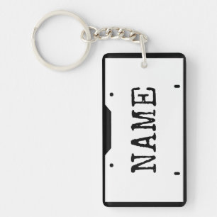 Llavero Nombre del personalizable Placa de licencia Borde 