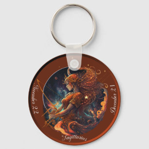 Llavero NOMBRE DEL Personalizar Sagittarius de Zodiac, FEC