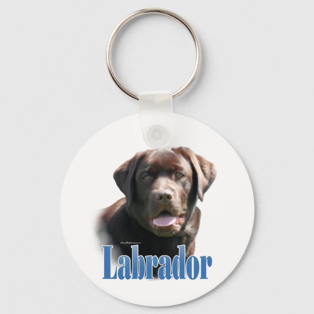 Llavero Nombre del recuperador de labrador (chocolate) (Anverso)