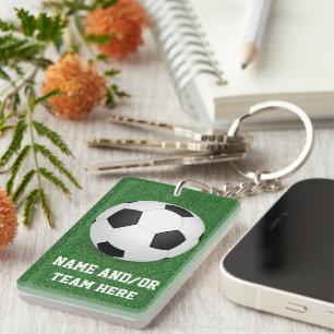Llavero Nombre/equipo de la pelota de fútbol personalizada