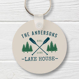 Llavero Nombre Familiar Lake House Rustic Oars Pine Tree R