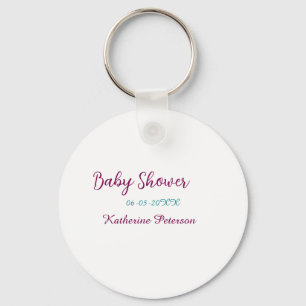 Llavero nombre fecha baby shower azul amarillo orejita de 