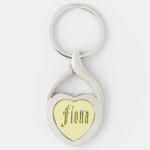 Llavero Nombre Fiona en floral amarillo,