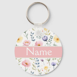 Llavero Nombre floral personalizado