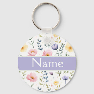 Llavero Nombre floral personalizado