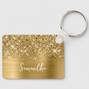 Llavero Nombre Glam Oro Brillante