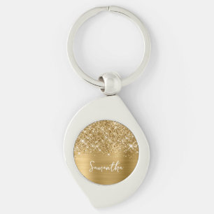 Llavero Nombre Glam Oro Brillante