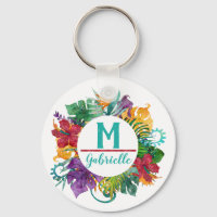 Nombre inicial del monograma de la flor palma trop