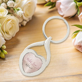 Llavero Nombre metálico de Glam oro Rosa Purpurinoso