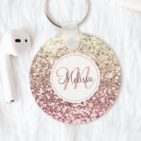Nombre monogramado de Unicorn Purpurina rosa Rubor