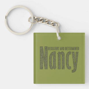 Llavero Nombre "Nancy" personalizado Camuflaje verde del E