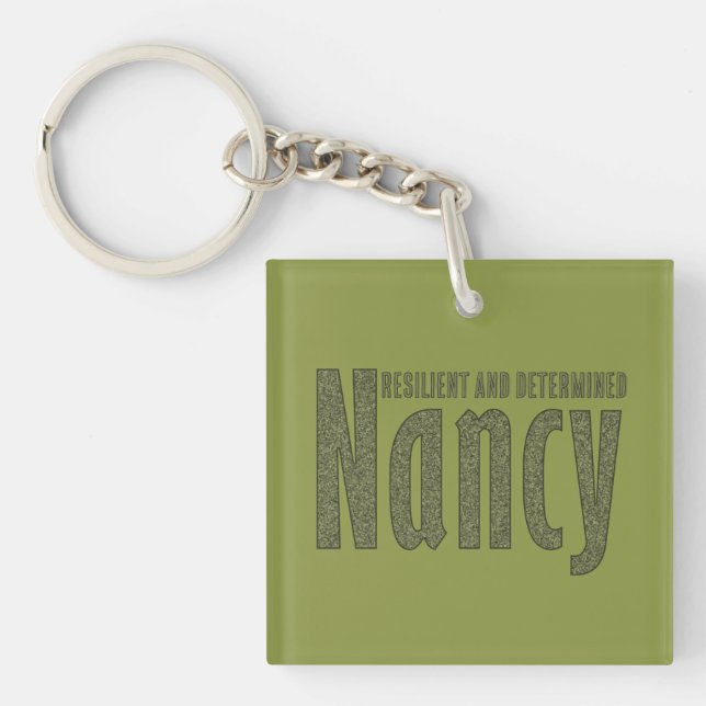 Llavero Nombre "Nancy" personalizado Camuflaje verde del E (Frente)