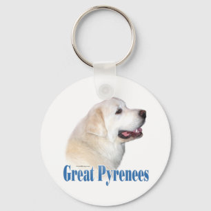 Llavero Nombre (negro) de los grandes Pirineos